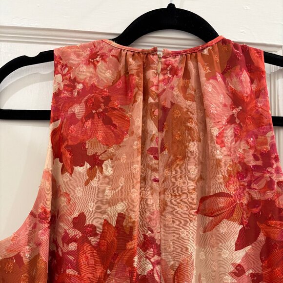 Alex Marie formal red and metallic sleeveless ruffle floral dress, Sz 6, EUC - Picture 8 of 9